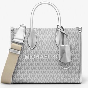 Michael Kors Mirella Small Metallic Signature Logo Crossbody Bag